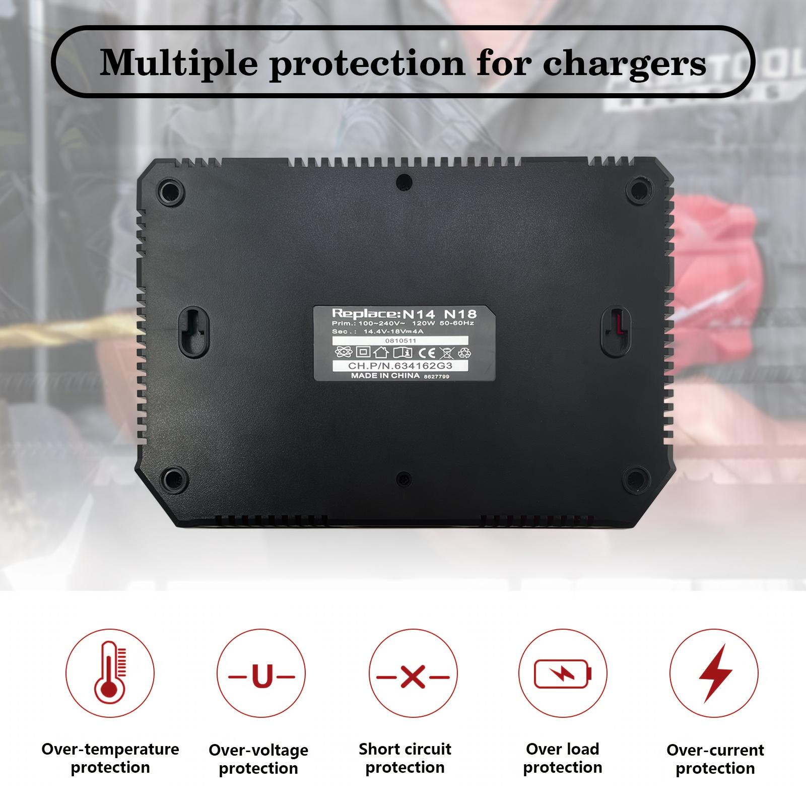 Milwaukee M18 Dual Battery Charger - 8A Charge, 4A x 2 Fast Charging, 220W AC Inverter, Type-C/USB-A Ports, Enhanced Performance, Versatile Compatibility with 14.4V/18V M18/Form18 Power Tools, Powers More Equipment for Workshop Use, 8A (4A X 2) Fast Charg