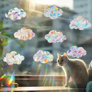 Colorful Sunlight Catcher Rainbow Window Privacy Film, 8 Sheets Pack, Anti-Collision Static Cling Stickers, Sticker Packs, Home Decor Wall Art Decals