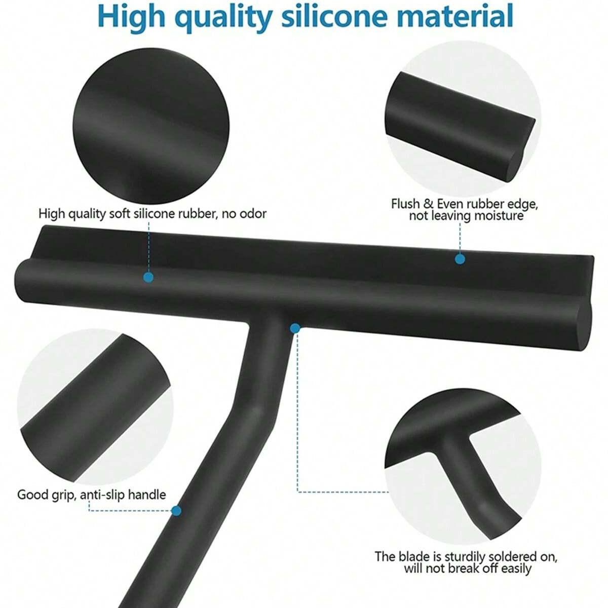 2pcs Handheld Silicone Scraper with Hook, Glass Squeegee, Shower Scraper, Home Cleaning Tool, Multipurpose Cleaning Tool, Window Cleaner, Bathroom and Car Glass