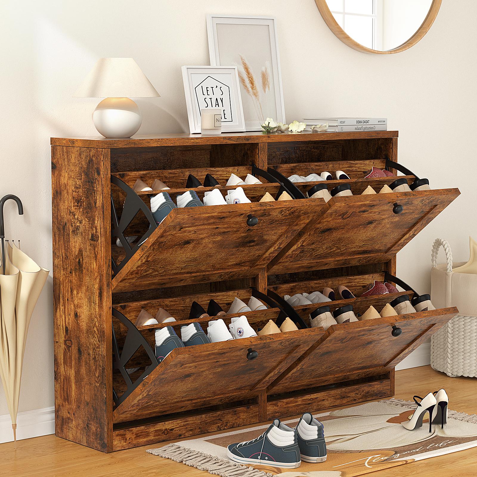 VOWNER Shoes Cabinet with Drawers for Narrow Entryway,Shoe Storage Cabinet Shoe Rack Organizer for Bedroom Living Room