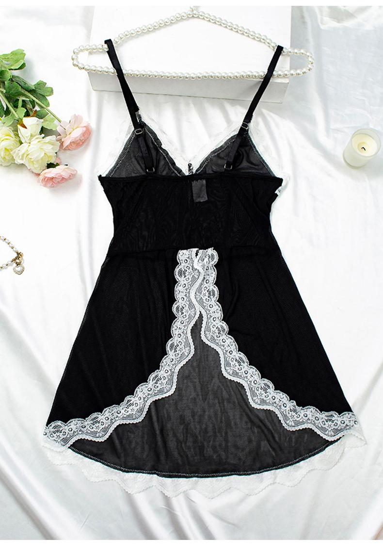 Women's Black 6-Piece Sexy Halloween Maid Lingerie Set - Curvy Altgirl Outfit, Seduction-Themed Underwear Gift for Seniors lingerie, lace sexy woman,  new stylewomen, lingerie set