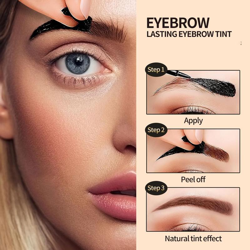 Easy Peel-Off Eyebrow Gel-Waterproof&Sweatproof, Long-Lasting Black or BrownTattooTint, Film Forming, Medium Coverage for AllSkinTypes
