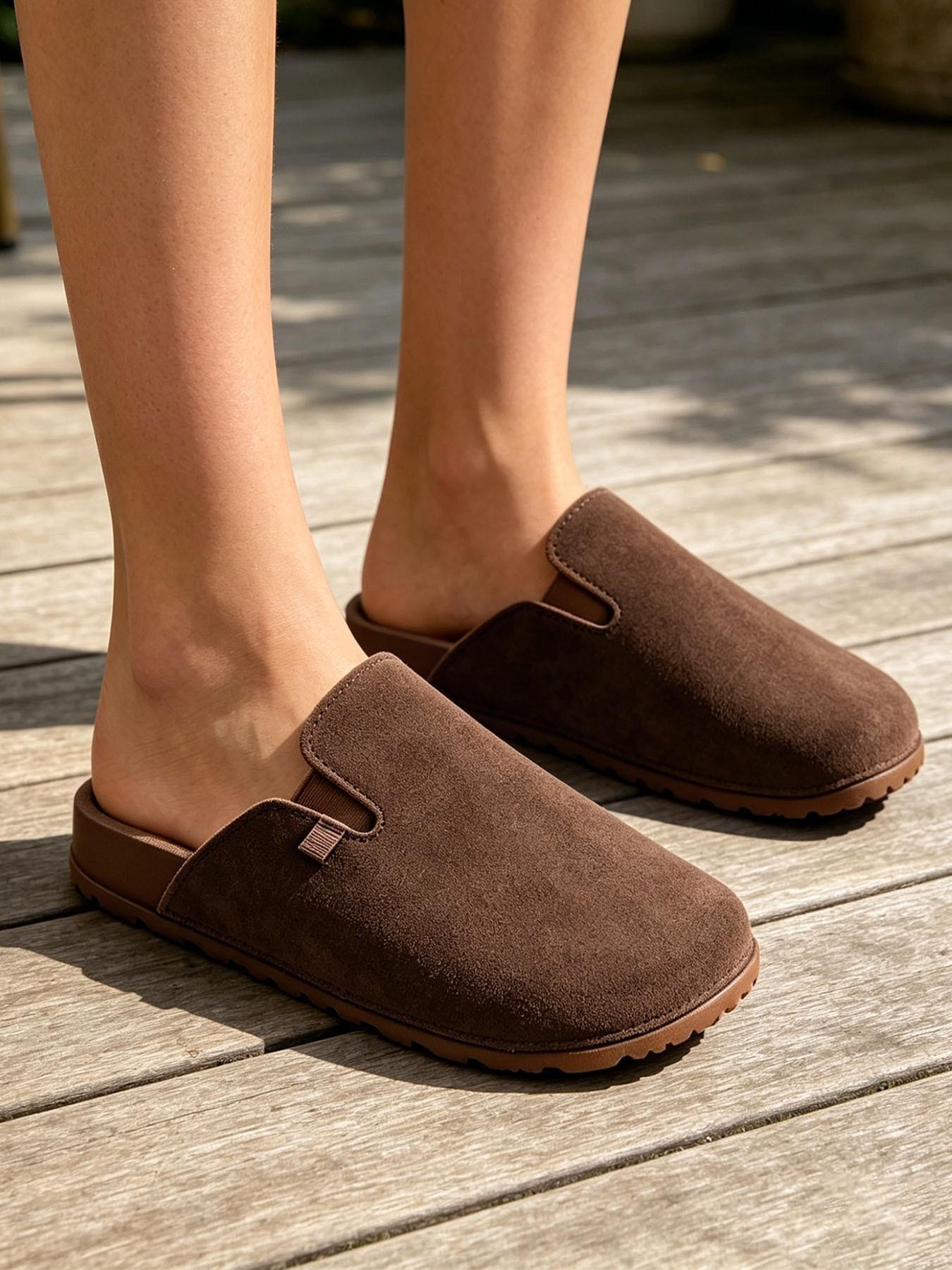 Women's Open Toe Slippers, Summer Slides, Solid Color Eva Flatform, Casual Medium Width, All Seasons, Home & Outdoors, 4 Colors Available