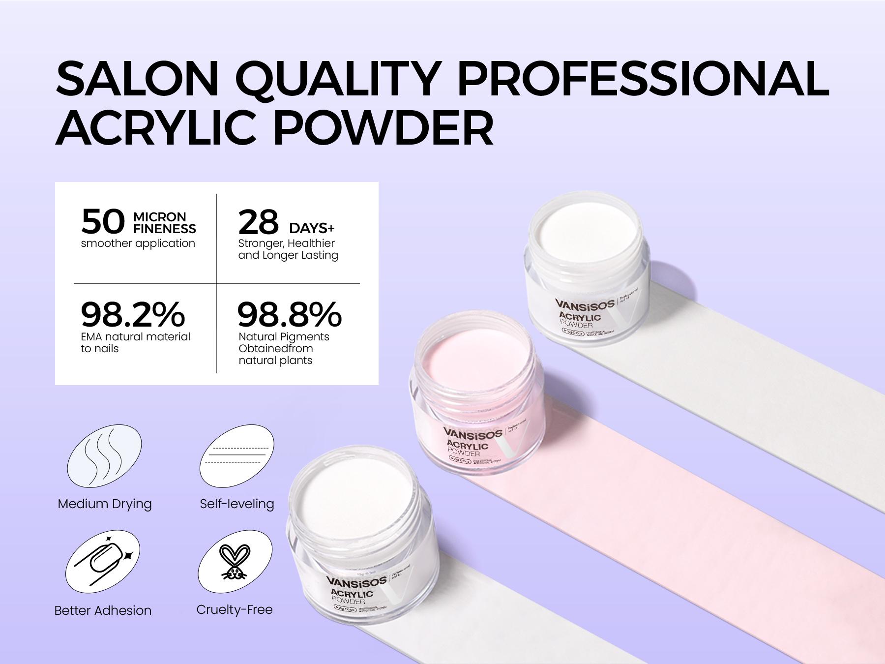 VANSISOS Acrylic Nail Kit with : Complete Beginner-Friendly Professional Set with Charms & Full Supplies