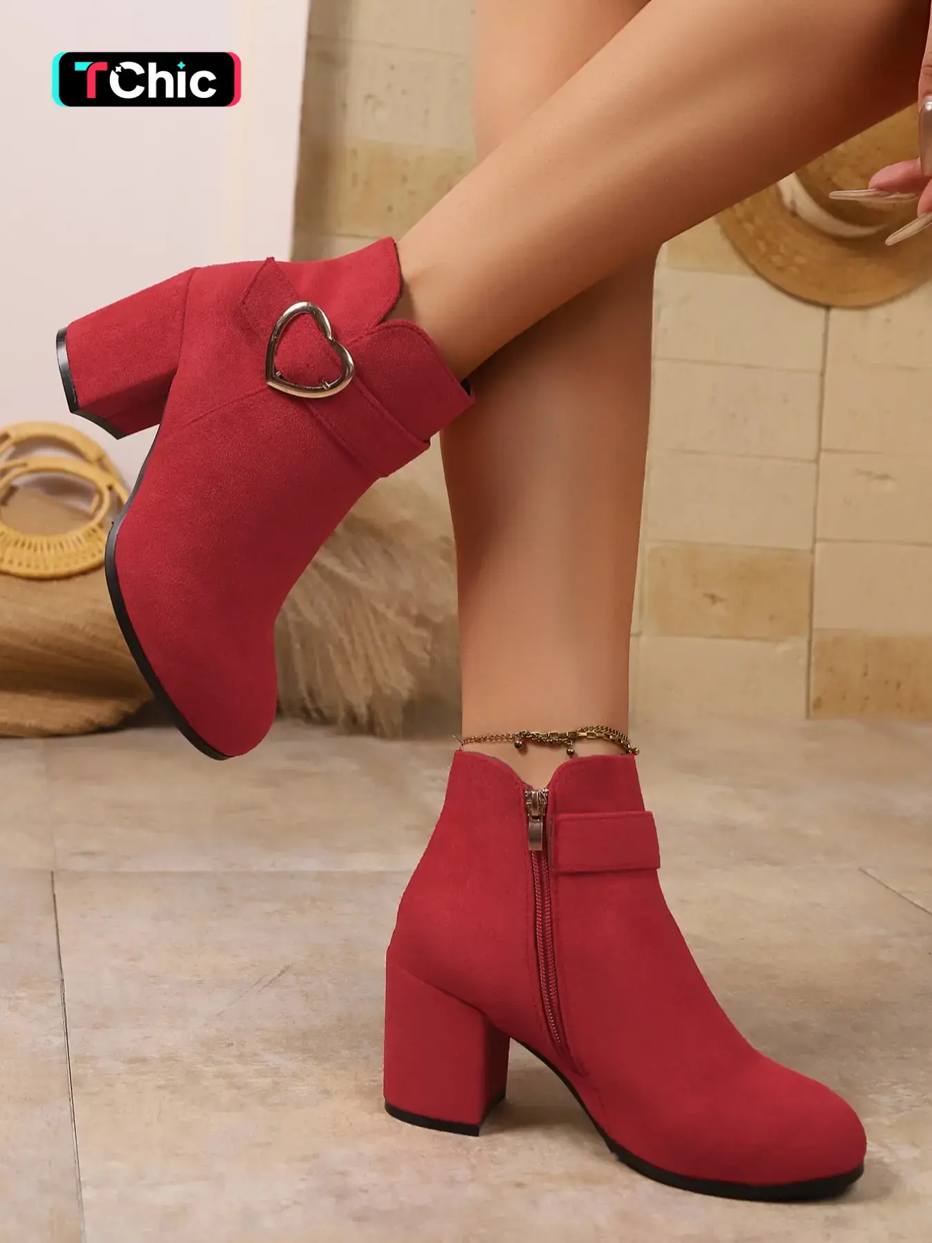 Women's Fashionable Thick Sole Short Boots, Comfortable Side Zipper Design, Stylish Casual Ankle Booties for Ladies, Trendy Boots