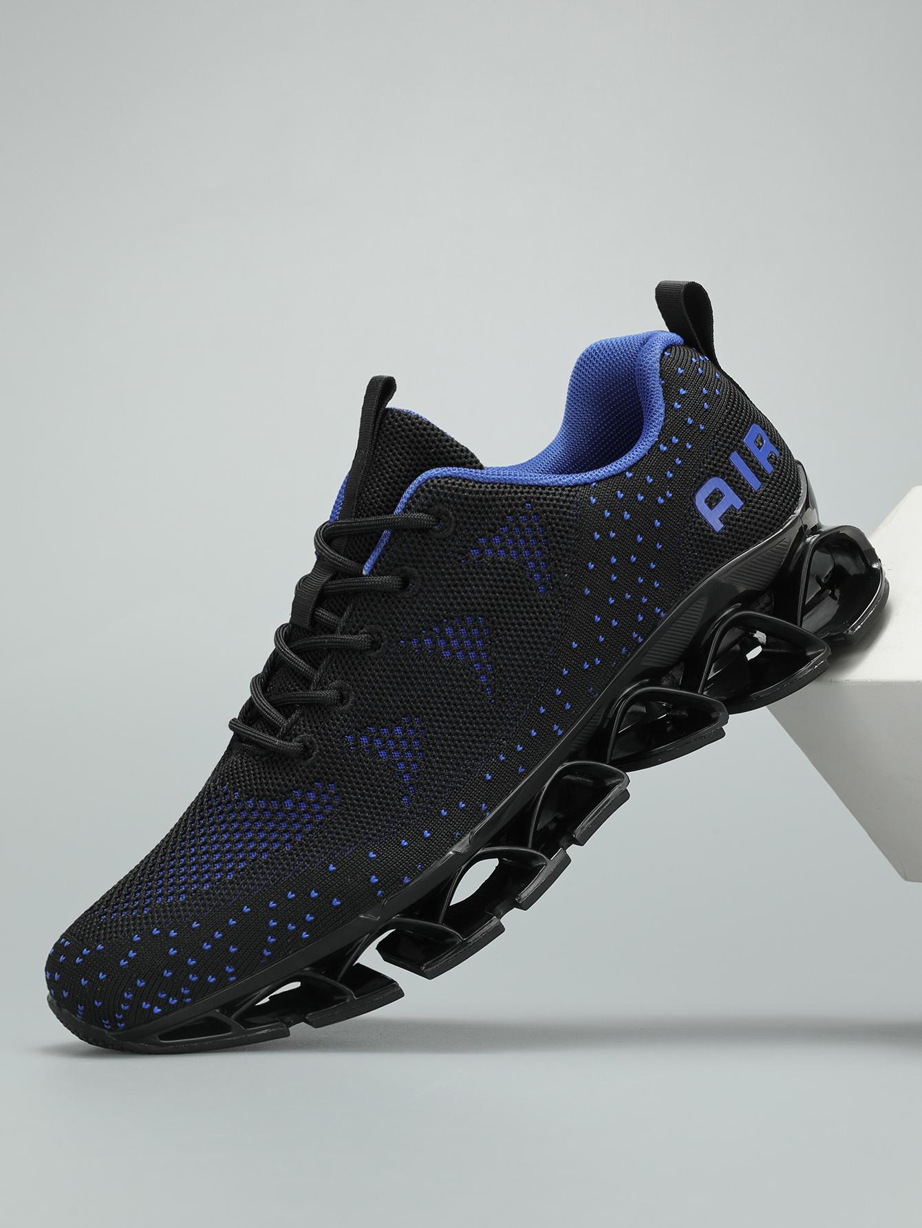 Mens Walking Shoes Blade Non Slip Fashion Sneakers Breathable Mesh Soft Sole Casual Athletic Running Sport Shoes Black/Red