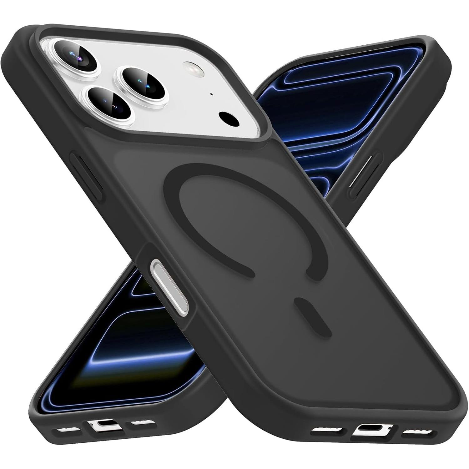 Frosted Translucent Design Compatible with Magsafe, Matte for Iphone 17 Pro Max, 17 Pro, Air, And Models 16, 15, 14, 13, 12, 11 Pro Max. Simple Solid Color, Wireless Charging Compatible PC Cover