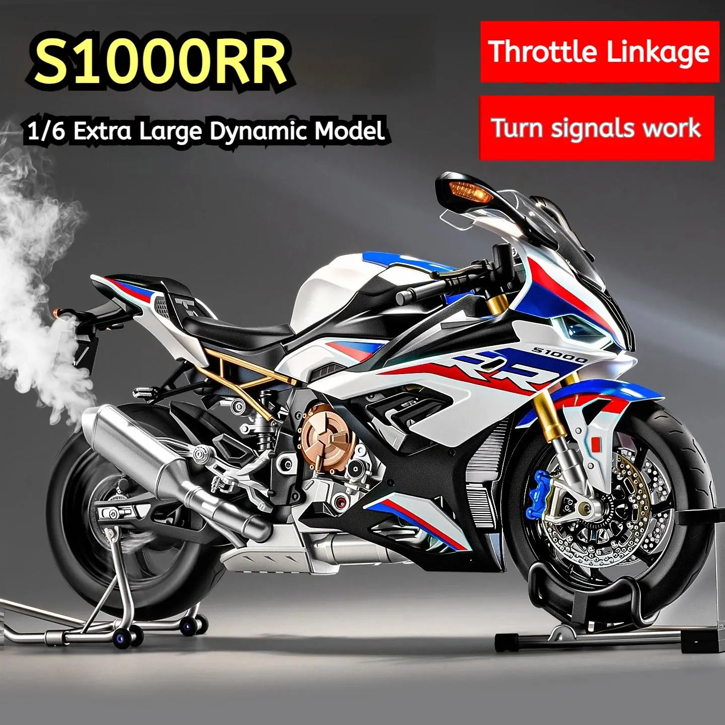 1:6 Scale BMW S1000RR Alloy Die-Cast Toy Mini Motorcycle, Collectible Mini Vehicle for Boyfriend Gift