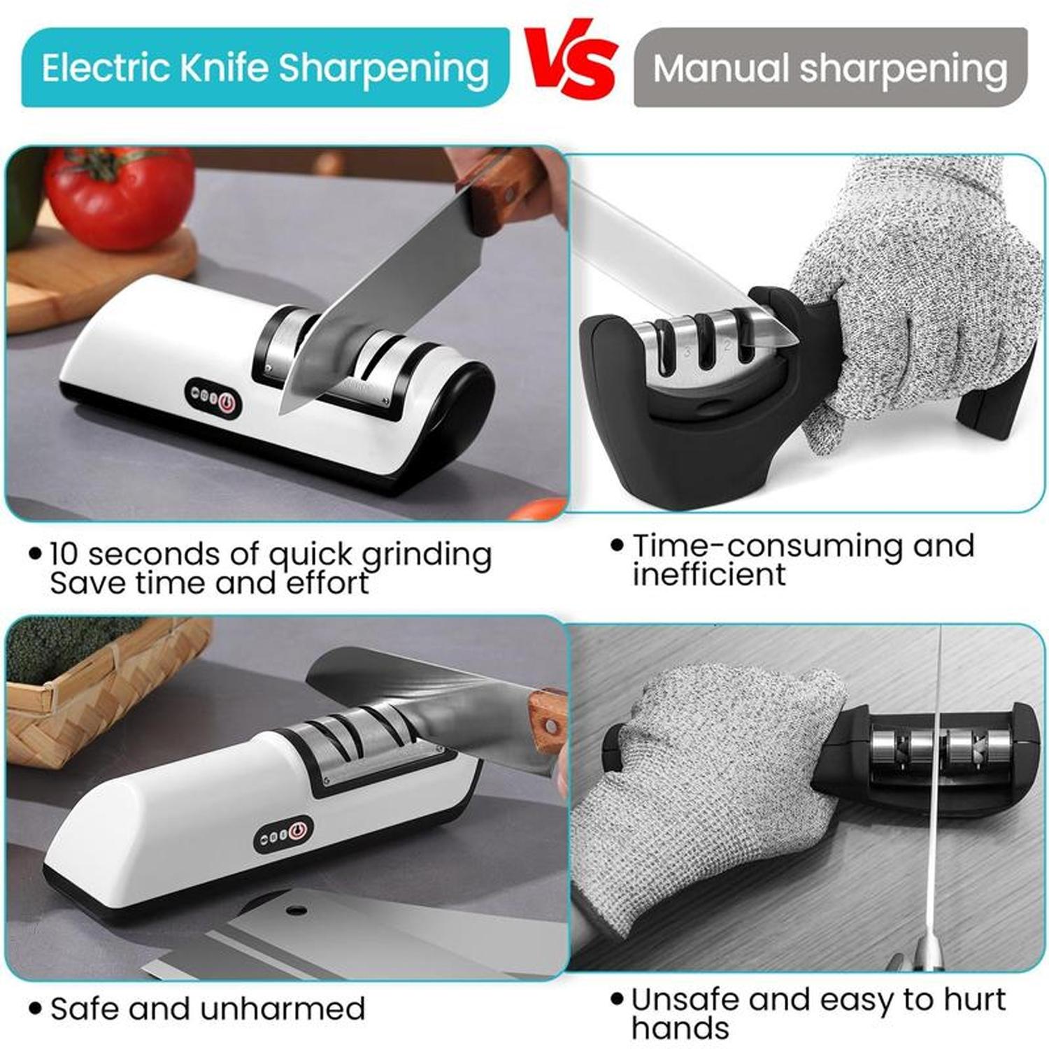 Electric Knife Sharpener, 2-speed Adjustable Knife Sharpening Tool, Professional Knife Sharpening Machine for Home Kitchen, Household Kitchen Tools