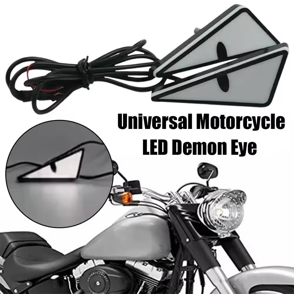 Universal Motorcycle LED Devil'Eyes Lights Demon Eyes Headlight Motorcycle Mini Projector Lens Lamp Car Decoration Lights