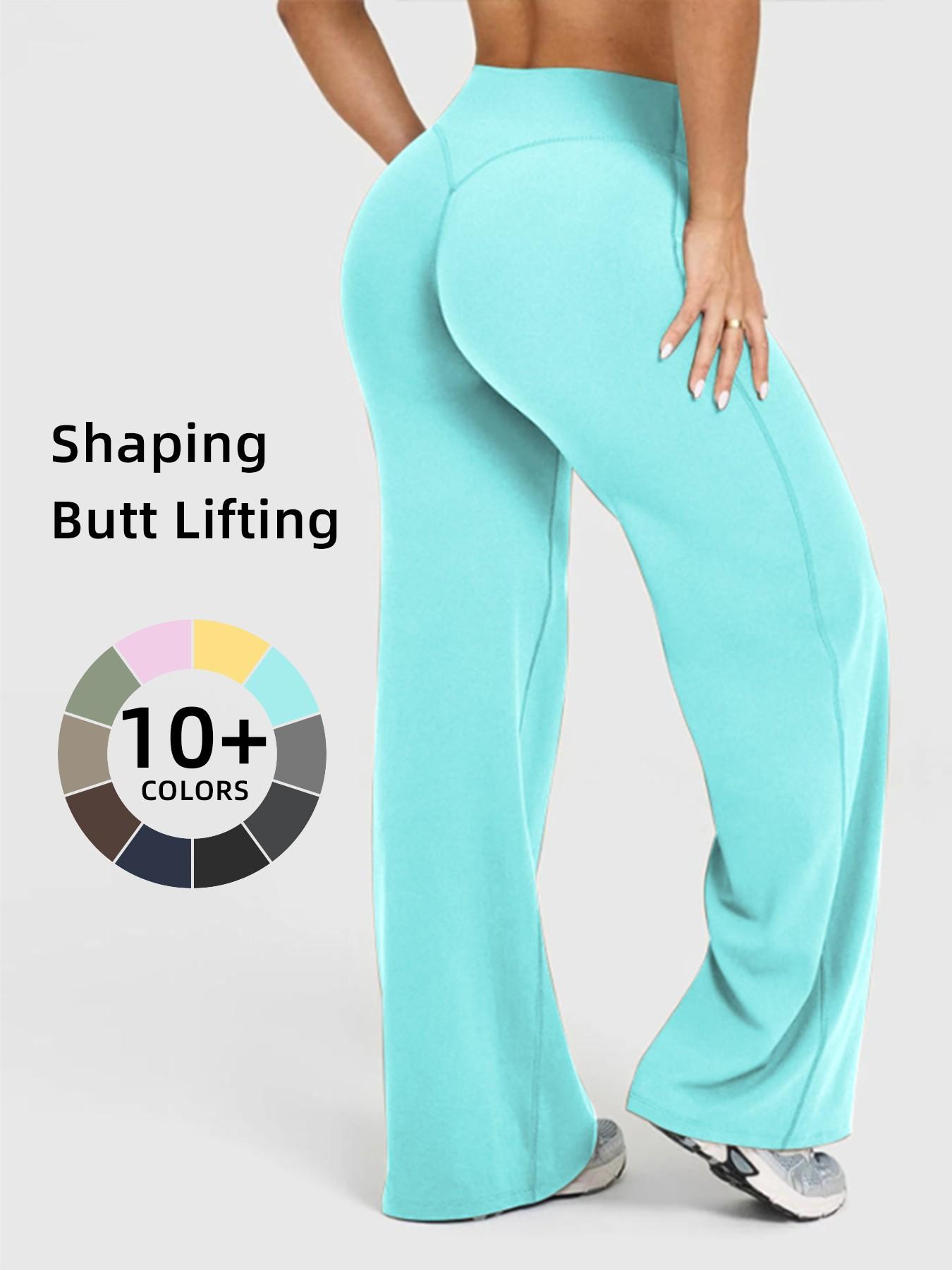 Women's High Waisted Elastic Loose Fit Straight Leg Pants, Butt Lifting Outdoor Casual Pants, Suitable for Yoga and Pilates, Comfortable Daily Wear, High Waist Design