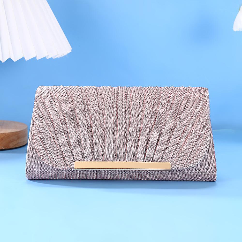 FringeFlutterSparkly Sequin Evening Bag | Pleated Chain Clutch for Prom, Wedding & Date Night