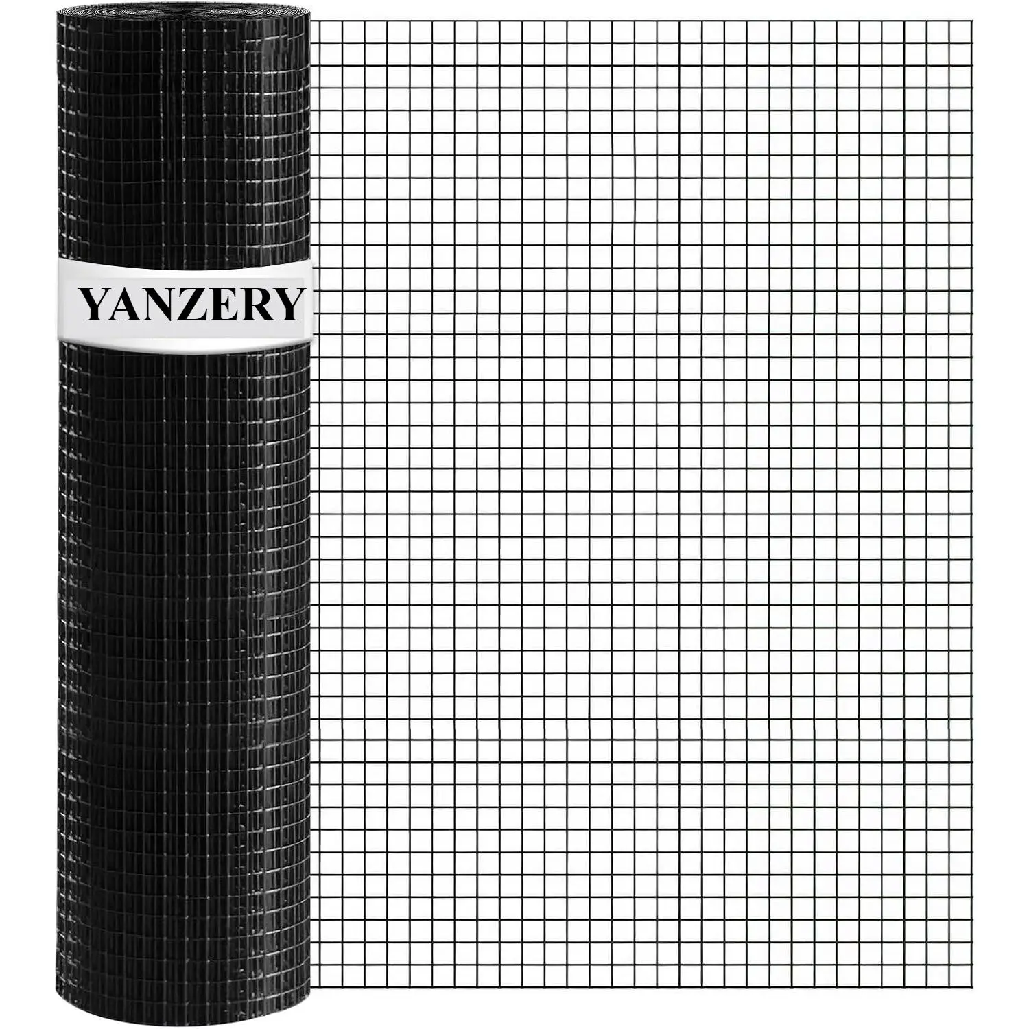 YANSERY Black Vinyl Coated Welded Wire Mesh Roll, 1/2-Inch Mesh, 19-Gauge, 48-Inch x 100-Foot, Hardware Cloth for Chicken Fencing, Garden Fencing, Tree Guard