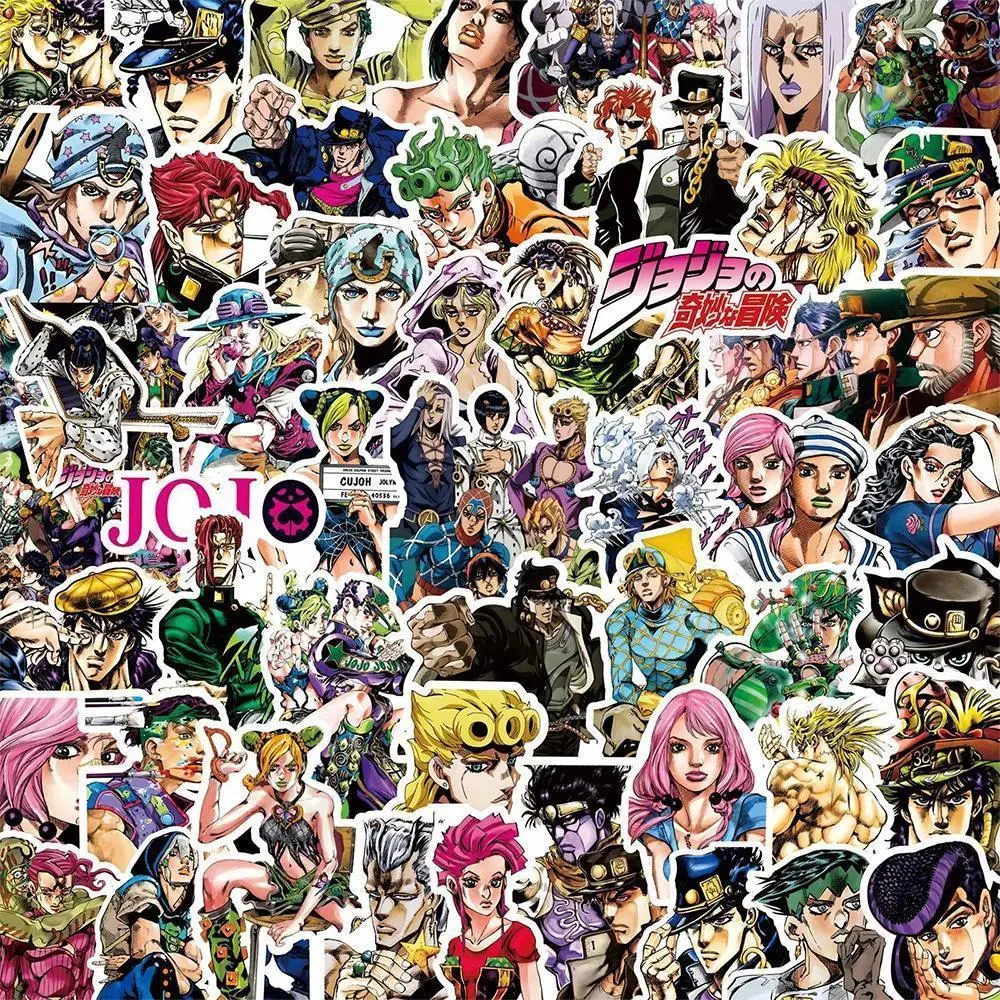 10/30/80pcs Anime JoJo Bizarre Adventure Stickers Kujo Jotaro Cartoon Decal DIY Suitcase Car Notebook Cool Josef Joestar Sticker Popular stickers 2026 Hot selling toys