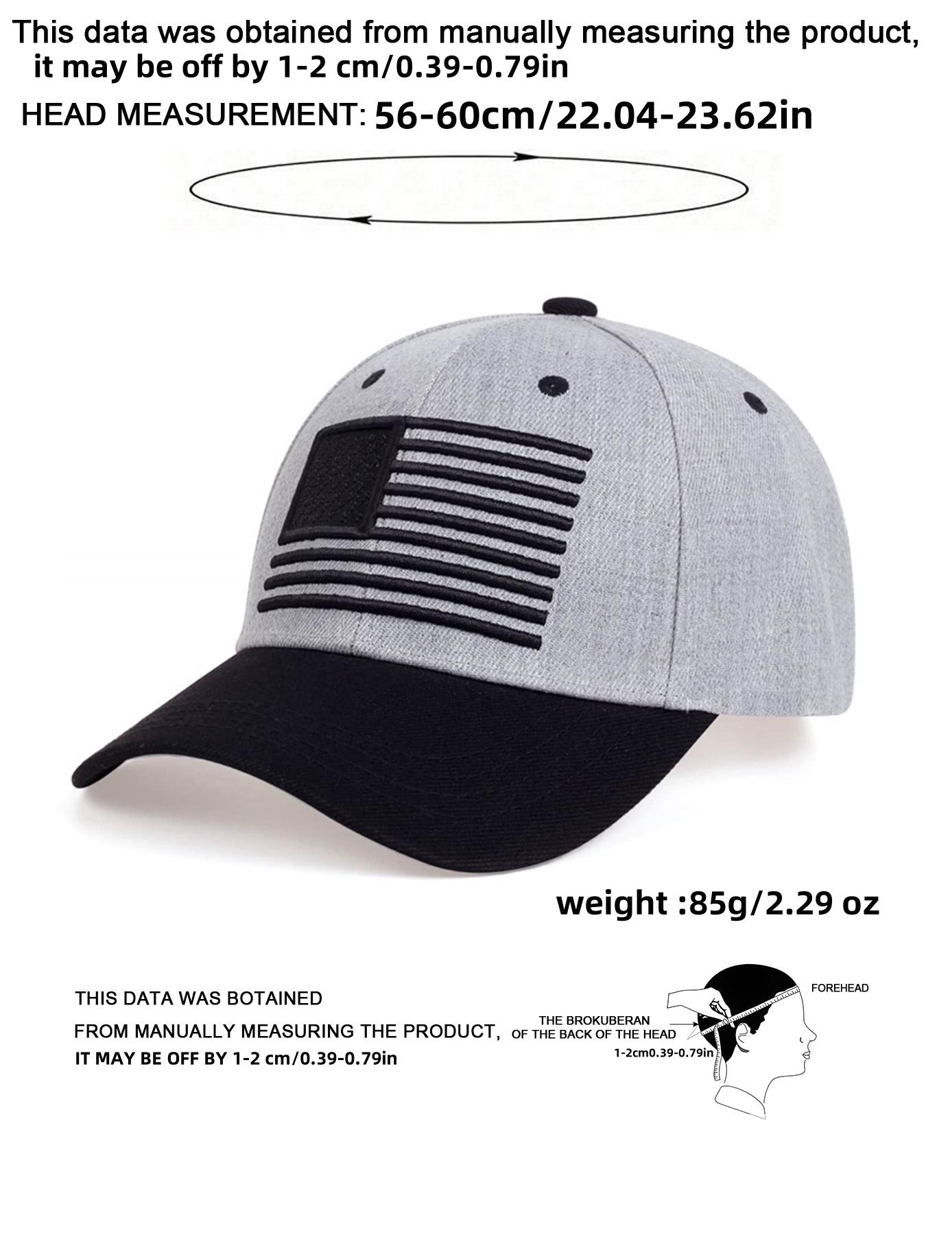 Unisex American Flag Embroidered Baseball Cap, Adjustable Sun Protection Hat for Outdoor Travel Beach Vacation, One Size Fits All, Outdoor Hats