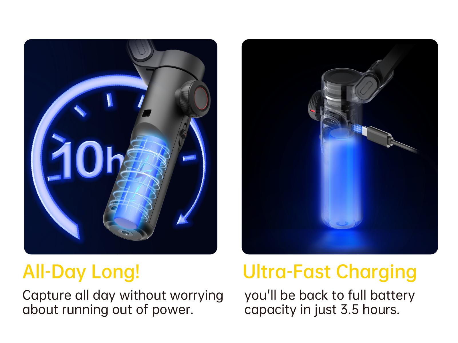 AOCHUAN 3-Axis Gimbal Stabilizer for Smartphone, Gimbal w/RGB Magnetic Fill Light Upgraded Face Tracking Focus Wheel Foldable iPhone Gimbal for iPhone/Android Phone gimbal Vlog RecordingCamera Clip Camera Accessories Smart XE-2