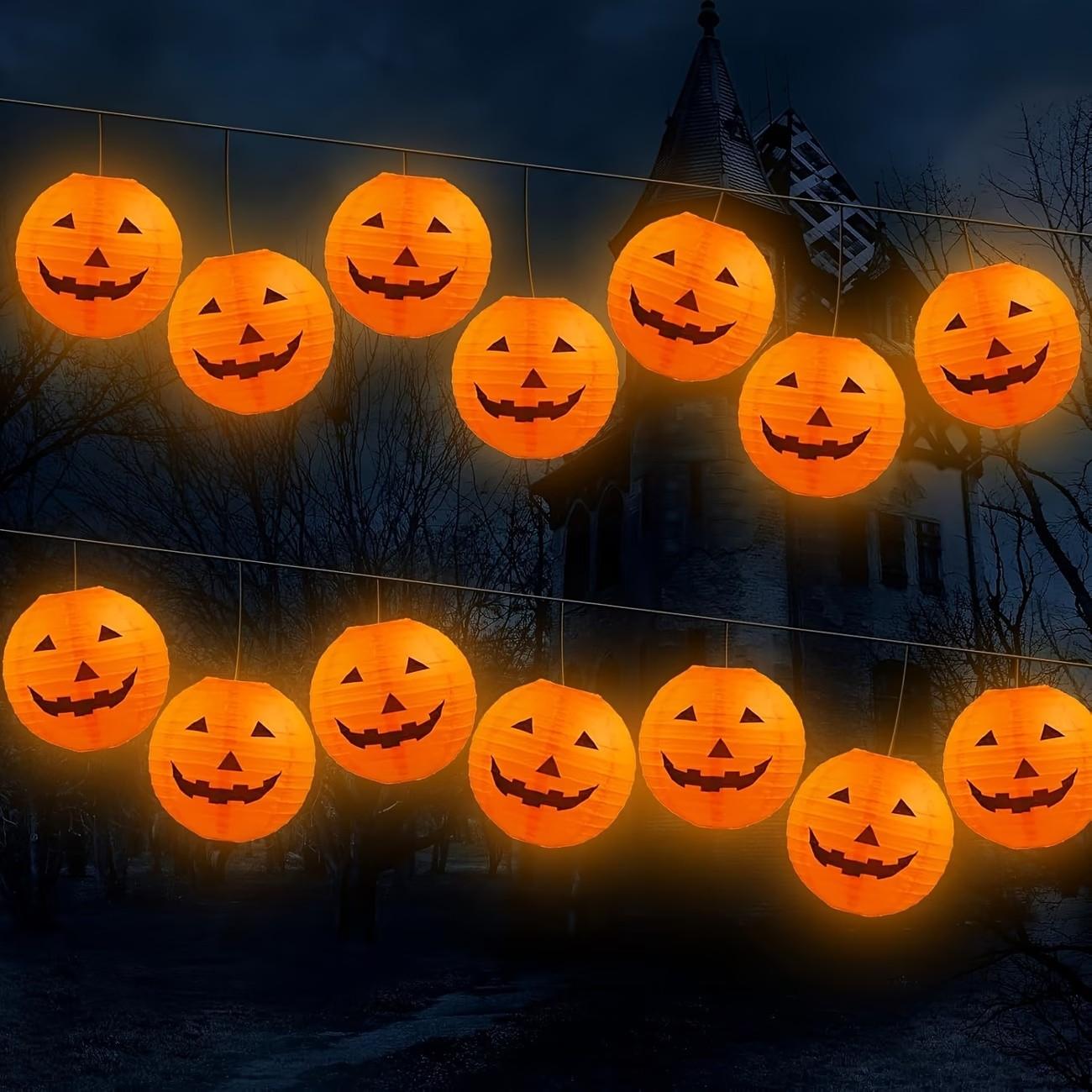 10 sets, Halloween pumpkin lanterns for courtyard decoration, low-cost horror setup, detachable scene setup, scary Thanksgiving scene paper lanterns