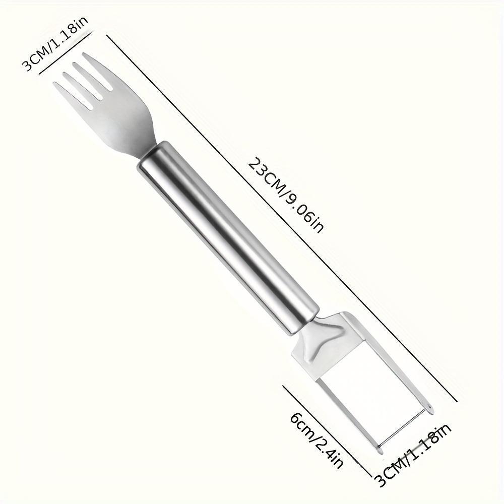 1-Pack Creative Stainless Steel Watermelon Cutter - Dual-Purpose Knife and Fork Divider for Slicing, Dicing, and Eating Watermelon