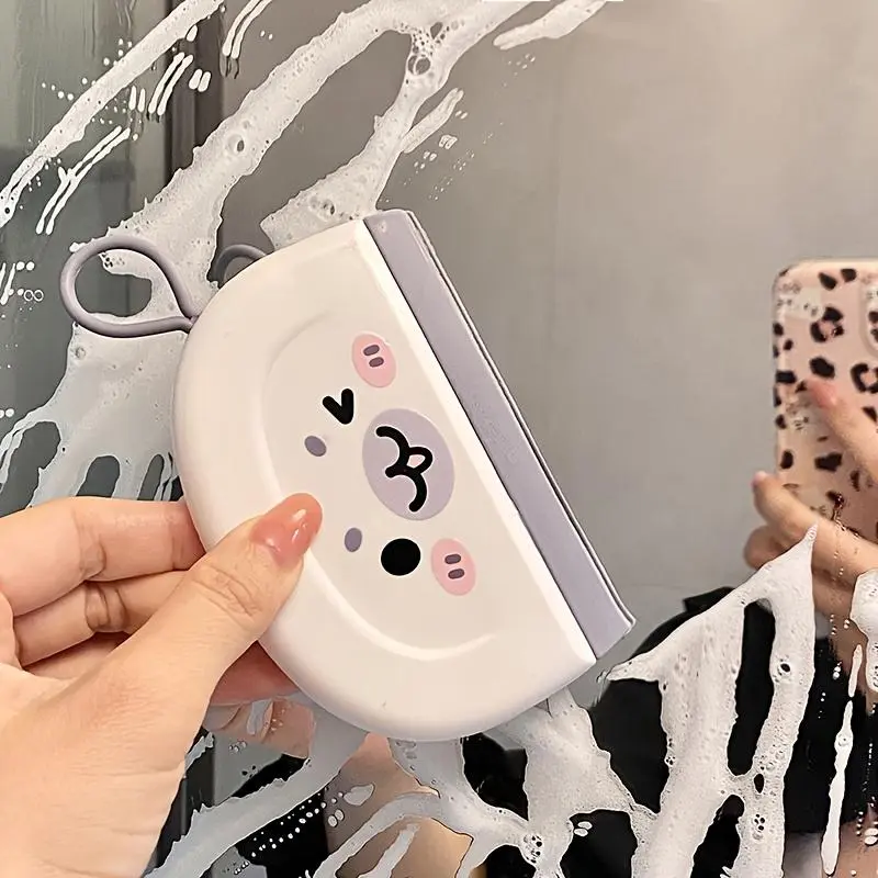 Cartoon Small Mini Glass Squeegee with PVC Design - Bathroom Use Window & Mirror Cleaner, Suitable for Bathrooms, Cars, Modern Home Supplies