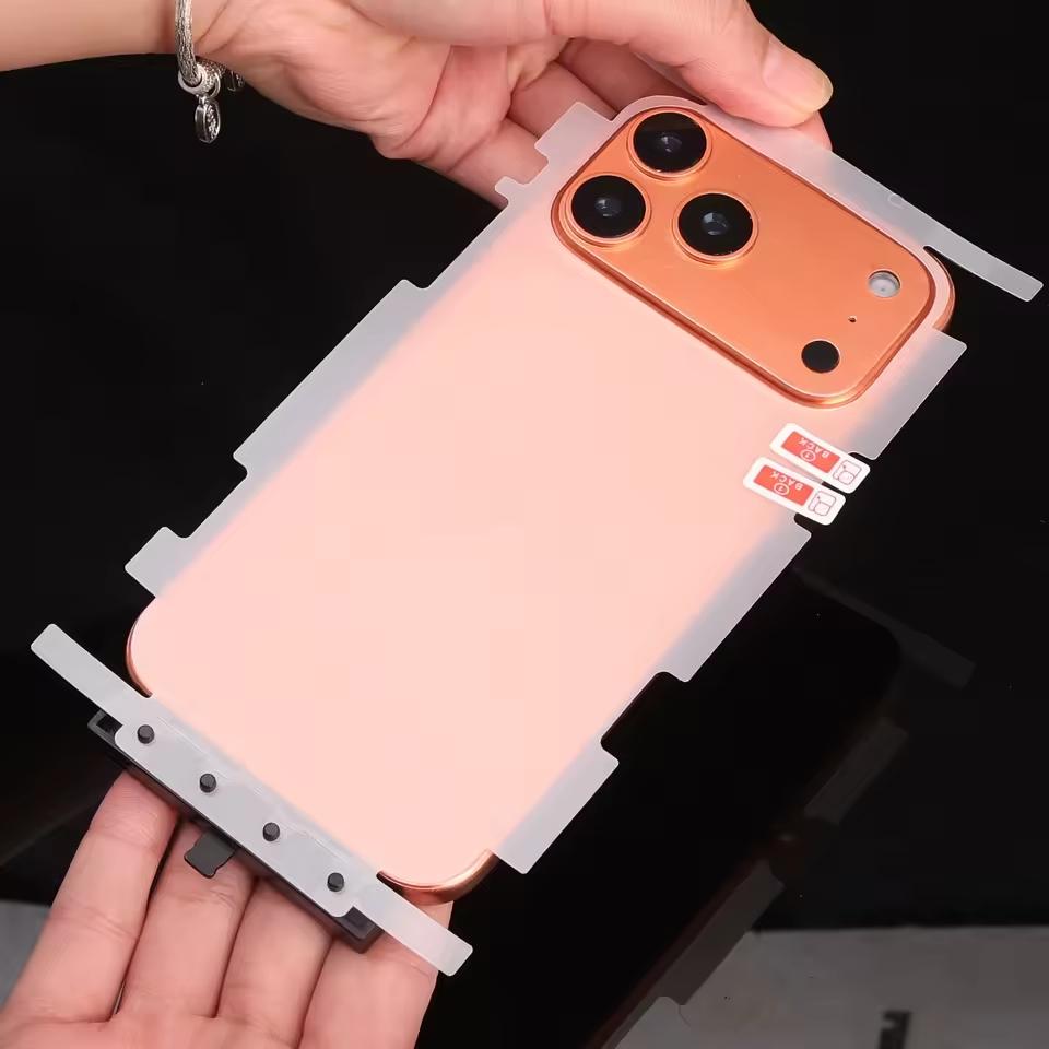 2-Pack Full Coverage Matte Protective Back Film Protection for iPhone 17 Pro Max/17 Air/17 Pro Accessories, Side + Rear Screen Protector with Installation Tools