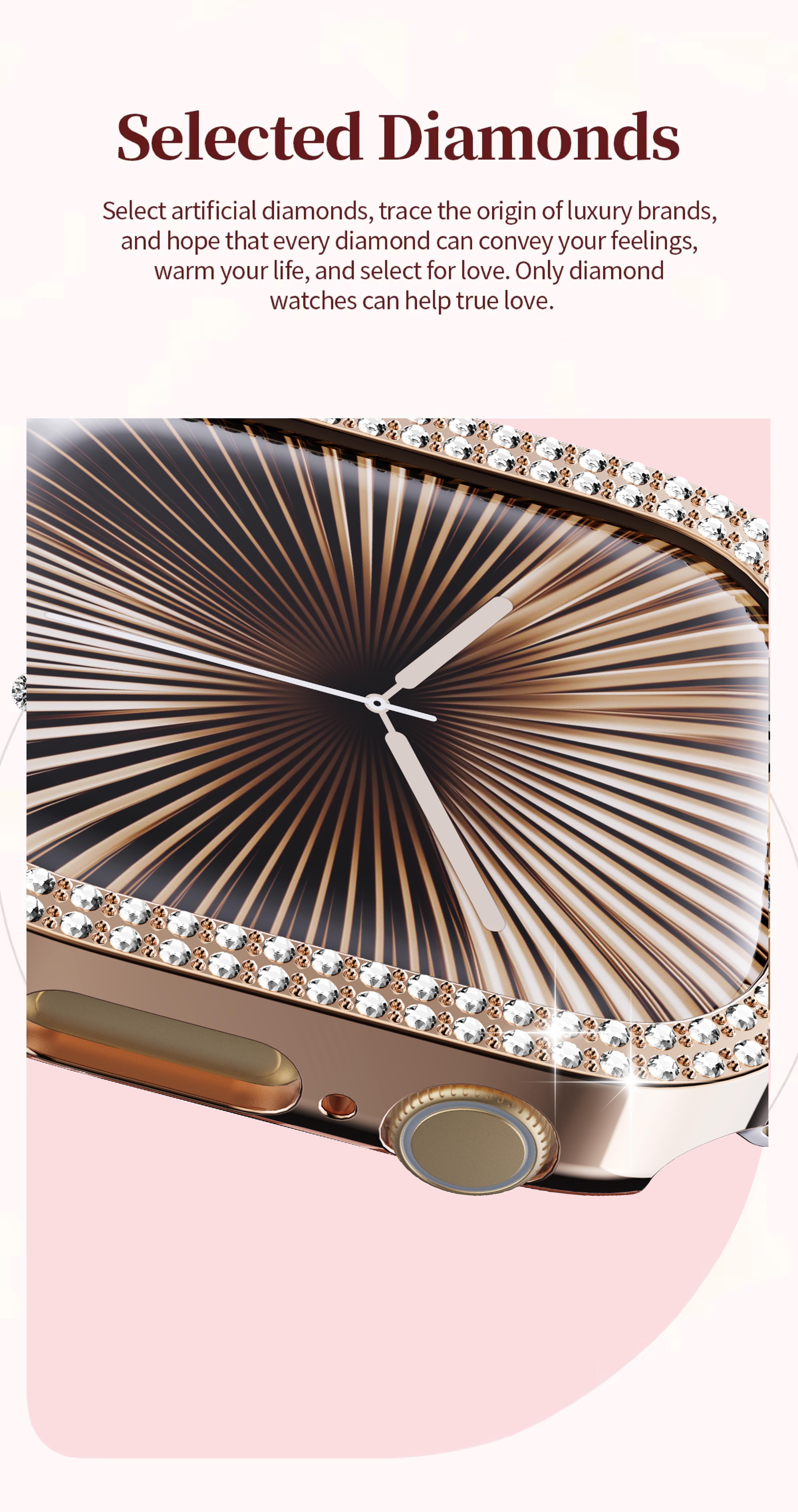 2026 Fashion Diamonds Smart Watch, Perfect Valentine's Day Gift for Men Women, Touch Screen Fitness Watch with DIY Dial, Answer/Make Call/Message, 100+ Sport Modes, Activity Tracker for iPhone Android, Royal Gold 2026 Fashion Diamonds Smart Watch, Perfect Valentine's Day Gift for Men Women, Touch Screen Fitness Watch with DIY Dial, Answer/Make Call/Message, 100+ Sport Modes, Activity Tracker for iPhone Android, Royal Gold