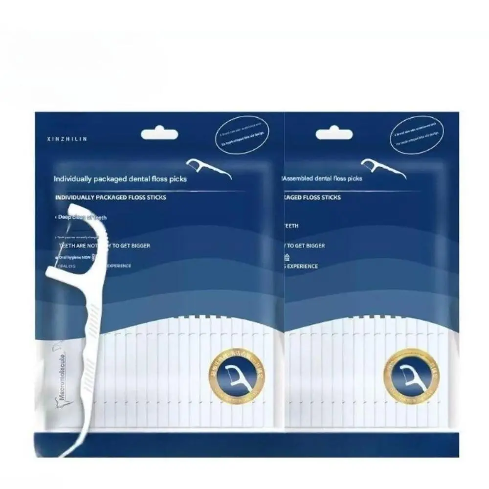 100-Pack High Tensile Dental Floss Picks, Individually Wrapped Portable Floss Sticks, Disposable Oral Care Toothpicks for Daily Home Use