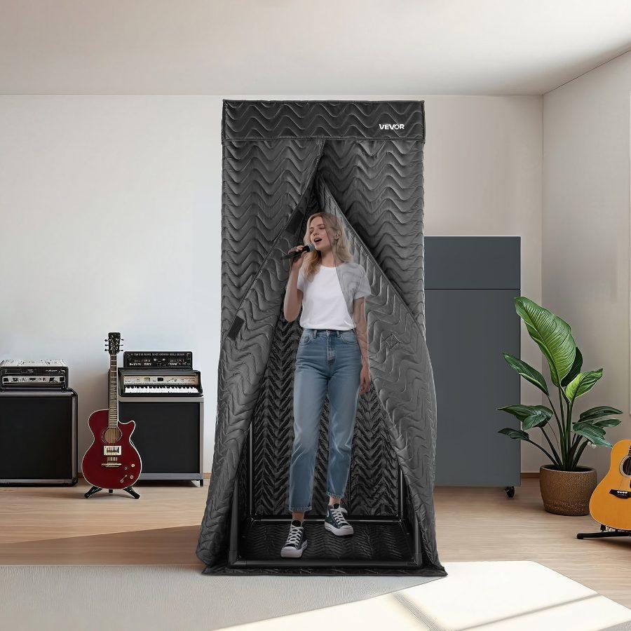 fathersdaygift VEVOR 6.56 ft Portable Vocal Booth Recording Booth with Travel Bag for Voiceovers