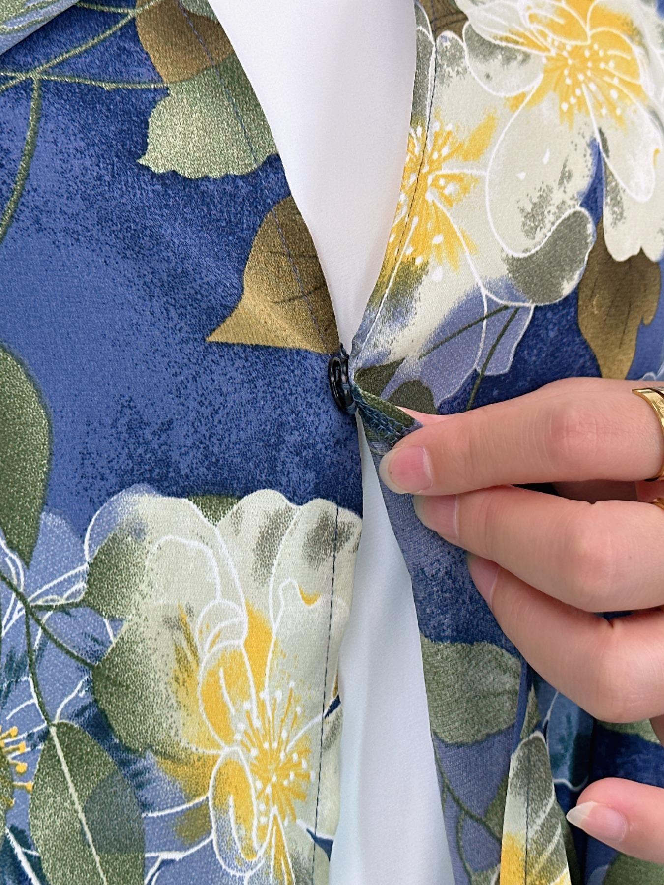 [Includes Hijab] Women's Art Print Batwing Sleeve Long Robe Set with Headscarf, Loose-Fitting Vacation Style Cardigan with Pockets, Fall & Winter Fashion Open Front Abaya