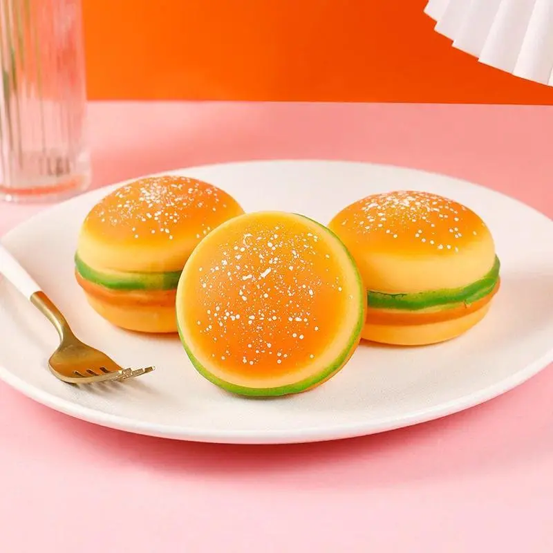 Simulation hamburger squeeze stress relief toy, squishy ball, food slow rebound toy, squeeze toy
