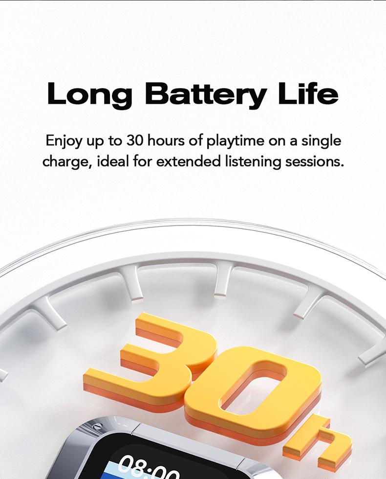 ERAZER XT82Pro OWS Wireless Earbuds Bluetooth 5.4 Earphones HIFI Sound Quality Wireless Headphones Light-Weight Headphones Full Color Display Touch Screen Gaming Headsets Built-in Microphone