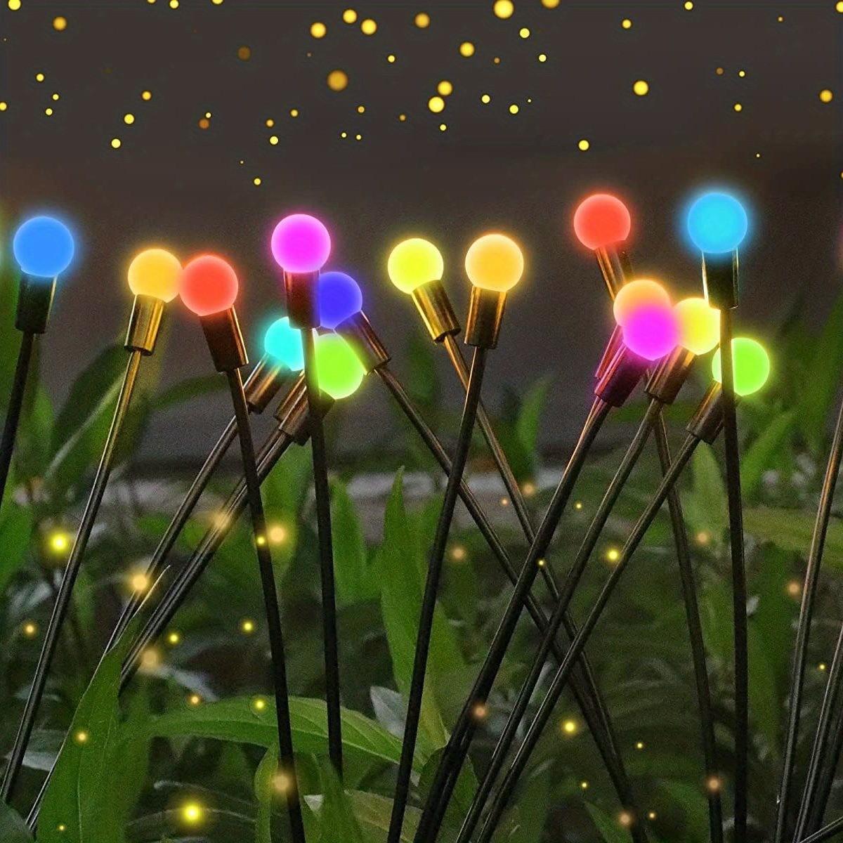 2-Pack Solar Lawn Firefly Lights, LED Fan Firefly Ground Lamp, Waterproof Outdoor Solar Light, Outdoor Solar Lighting
