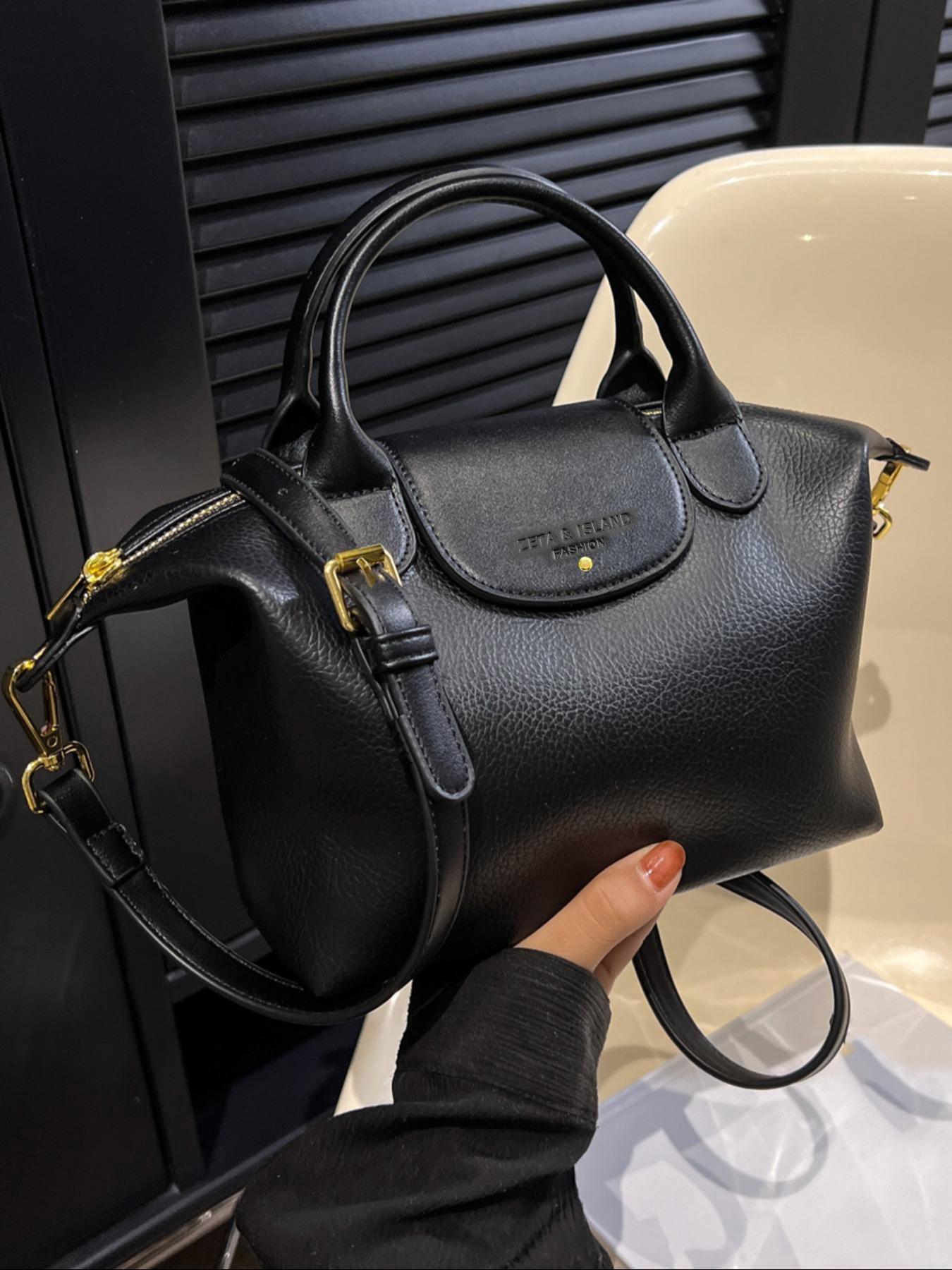 Women's Elegant Solid Color Handbag, Fashionable PU Leather Zipper Shoulder Bag for Daily Use, 2025 Fall & Winter Trendy High-quality Commuting Bag, Versatile PU Tote Satchel, Commuter Bag, Crossbody Shoulder Handbag