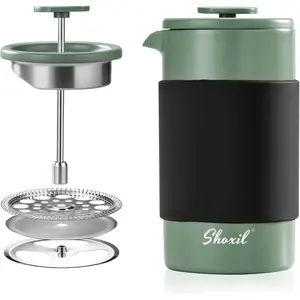 French Press – 350ml Stainless Steel Coffee Press, 2 Cup Cafetiere for Ground Coffee, Portable French Press