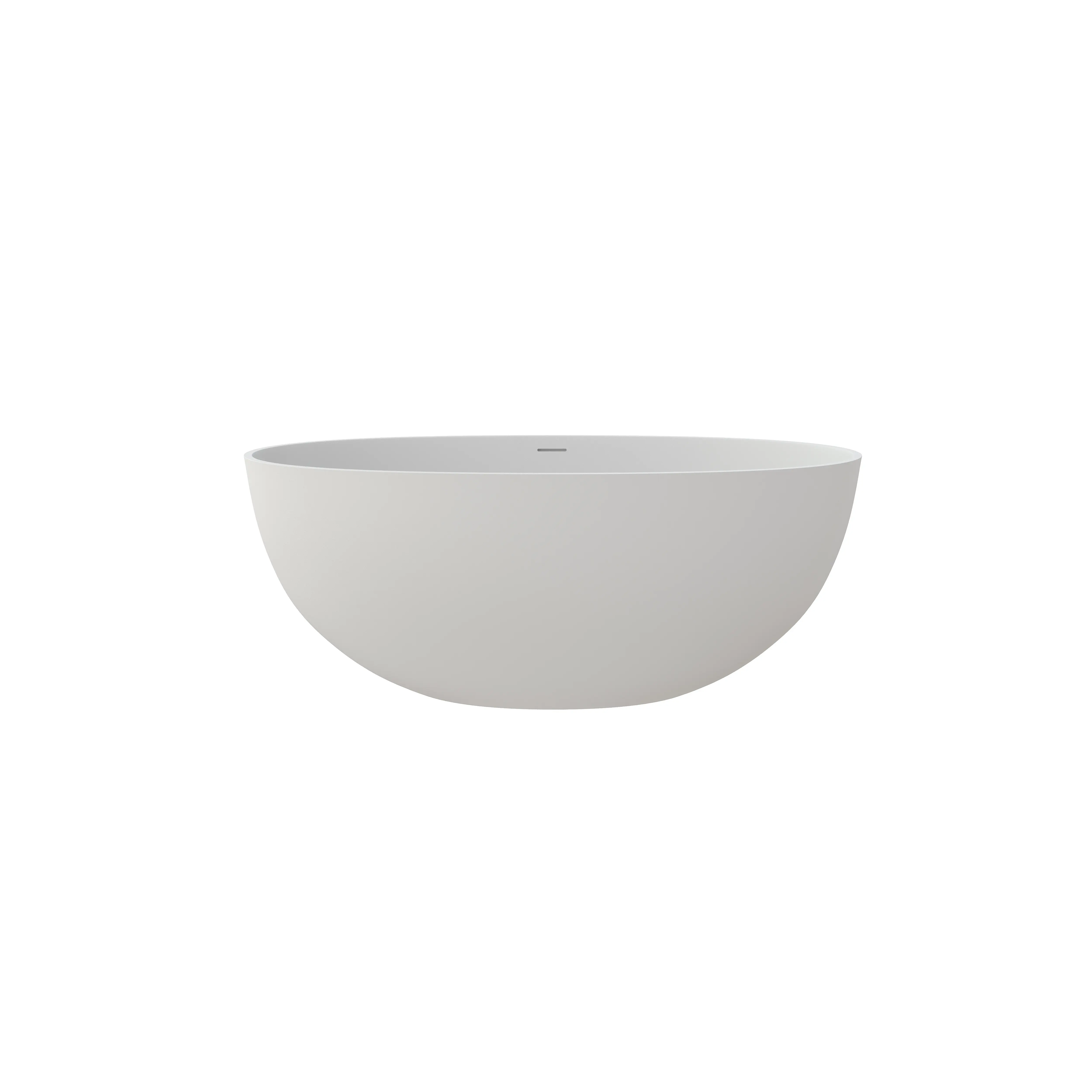 Nokaa 55 Inch Solid Surface Freestanding Deep Soaking Bathtub Matte White One-Piece Stone Resin Composite Tub for Bathroom Spa Luxury Durable Easy Clean Slip-Resistant Contour Insulated Single Mold