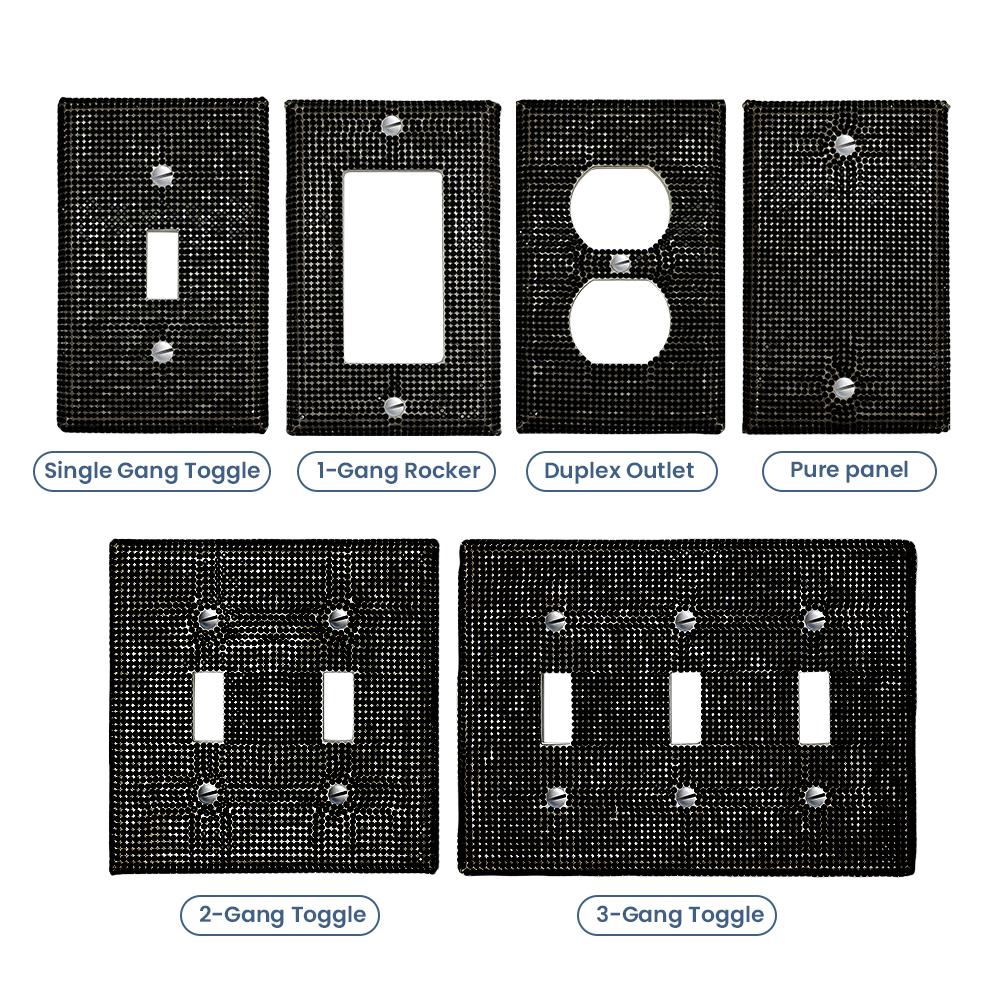 Shiny Rhinestone Wall Panel, Light Switch Cover, Durable Decorative Dual Toggle Socket Panel, Stylish Home Accessory