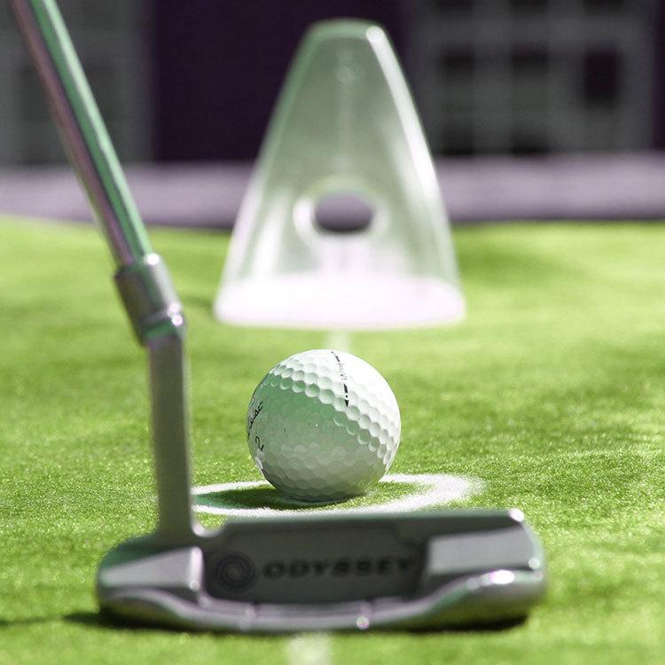Golf Compact Foldable Putting Trainer - ABS+TPR Training Aid, Portable Size for Indoor & Outdoor Swing Practice, Training Aid Only