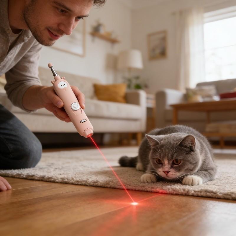 Interactive Laser Pointer Toy for Cats, Dot Cat Teaser Light, Fun & Engaging Pet Accessory, Ideal Gift for Kitten Playtime