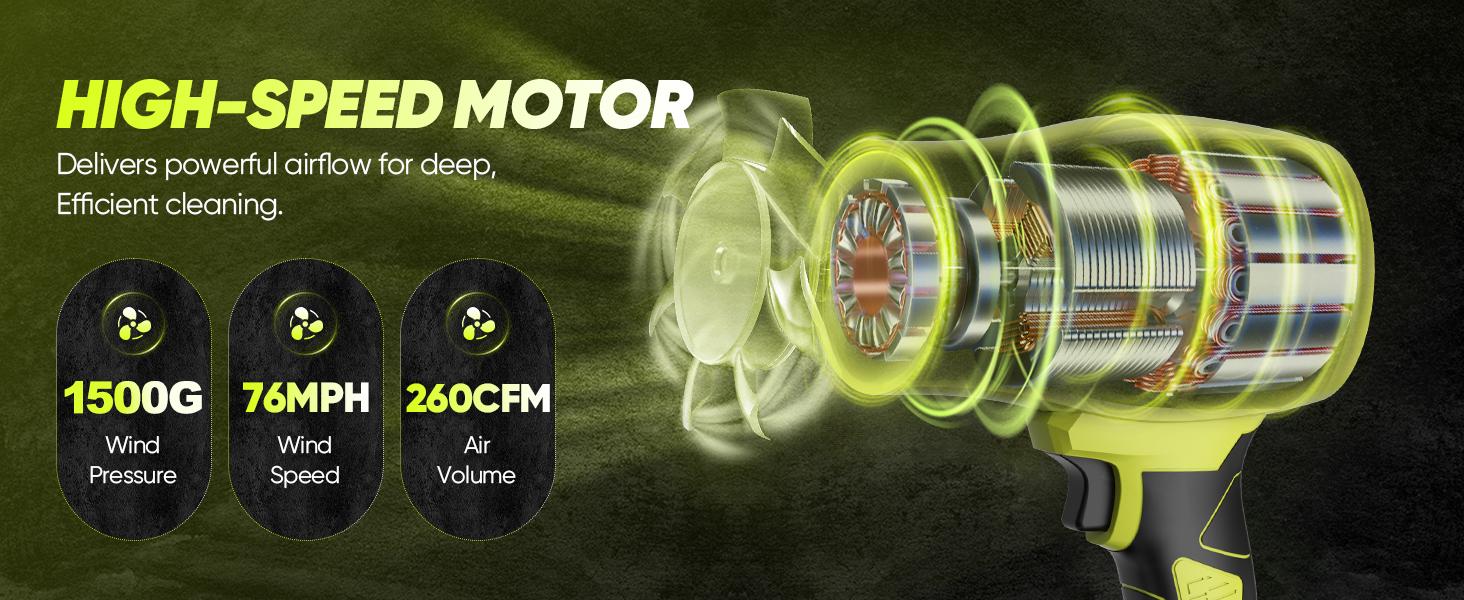 SEESE Cordless Leaf Blower Violent Turbo Fan, Brushless Pure Copper Motor Jet Fan with Battery, Cordless TurboSuper Power Air Duster for Car Drying, Post-WashCleaning & Snow Removal