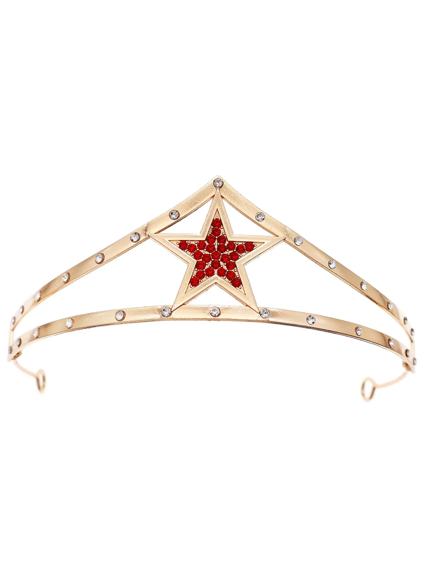 New shining five-pointed star crown for women, simple bride wedding headpiece, birthday party headband tiara
