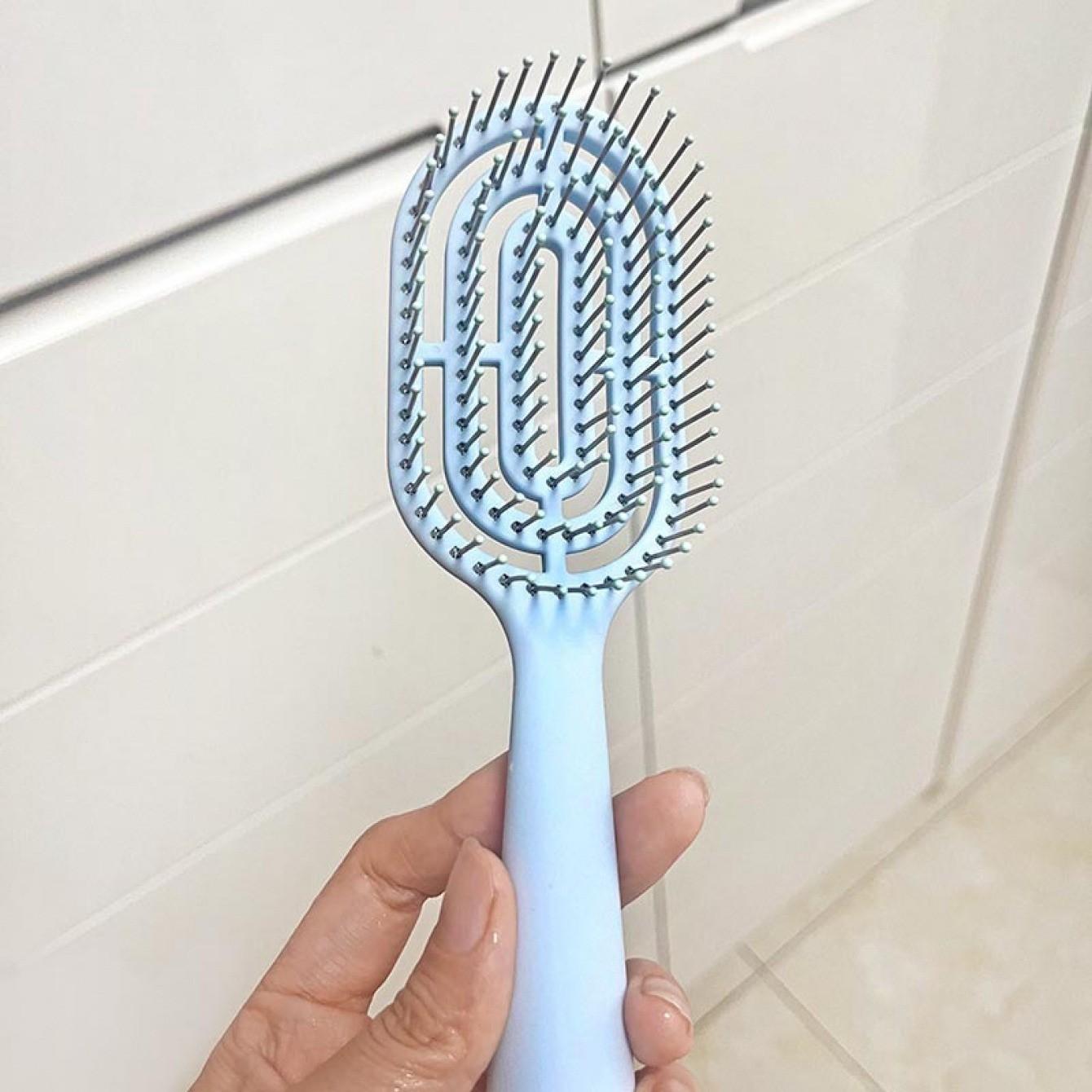 Portable Hollow Bone Comb, Macaron Puff High Volume Curl Styling Brush, Massage Rib Comb Standing Up Hollow Design