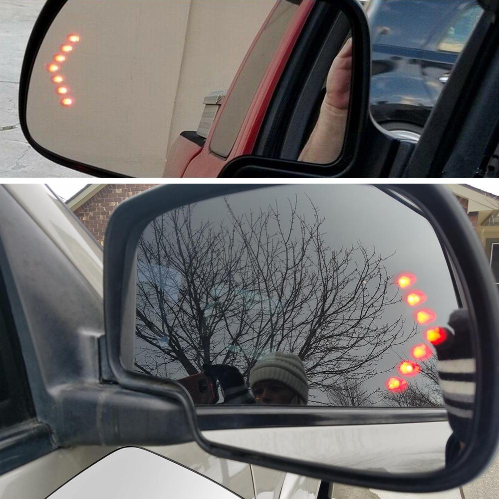 Mirror Glass Heated Turn Signal 7 LED Left LH for Cadillac Chevy GMC Pickup SUV Mirror Glass Heated Turn Signal 7 LED Left LH for Cadillac Chevy GMC Pickup SUV