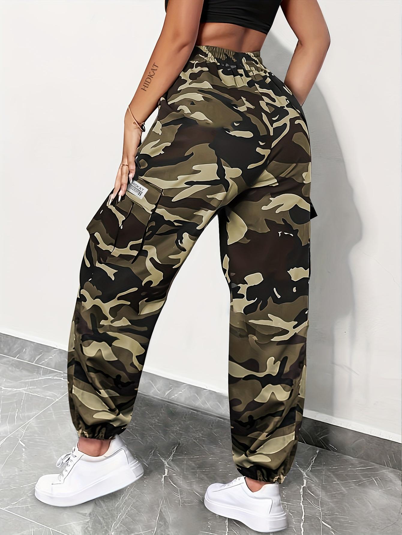 Women's Camouflage Print Cargo Joggers, Breathable Cotton Blend Material, Multi-Size Loose Comfortable Fit, Drawstring Waist Durable All-Season Design, Ideal for Everyday & Outdoor Wear | SummerVibes SummerVibes