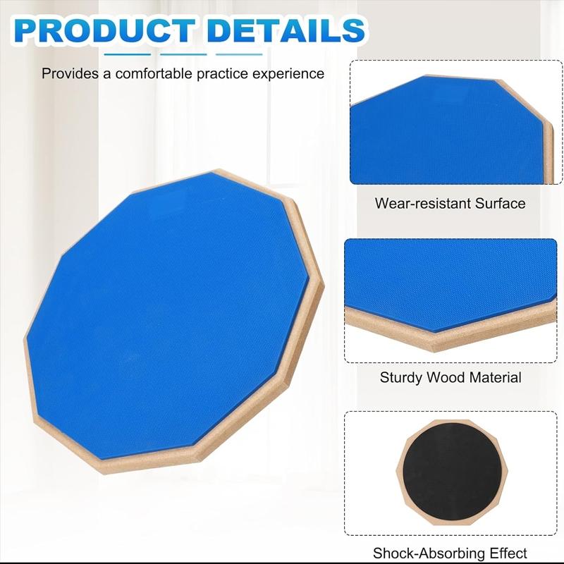12 inch mute drum pad beginner's guide, sub drum pad metronome set, practice drum pad, practice pad suitable for various occasions, mute drum stick set, easy to carry drum board