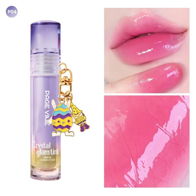 PAGE VINE Mirror Crystal Lip Oil Moisturizing Lip Honey Liquid Lipstick Pure Desire Lip Gloss Non-stick Cup