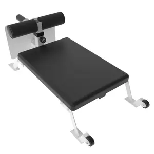 Nordic Hamstring Curl Bench with Adjustable Wave Design, Heavy Duty Glute and Leg Curl Machine for Home Gym, Thick Cushioned Pad, Rolling Wheels, Compatible with Standard Olympic Plates