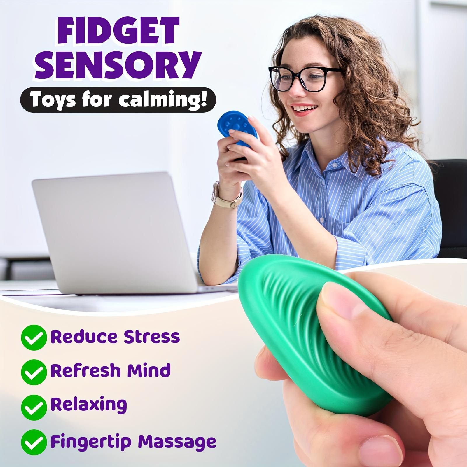 Fidget Toys Sensory Stone for Kids: 6 Pack Sensory Bundle Textured Soft Worry Stone for Autism Kids - Fidget Stress Calming Toys for Students Anxiety Relief - Small Prizes Fidget Toys for ADHD Calssroom Prize