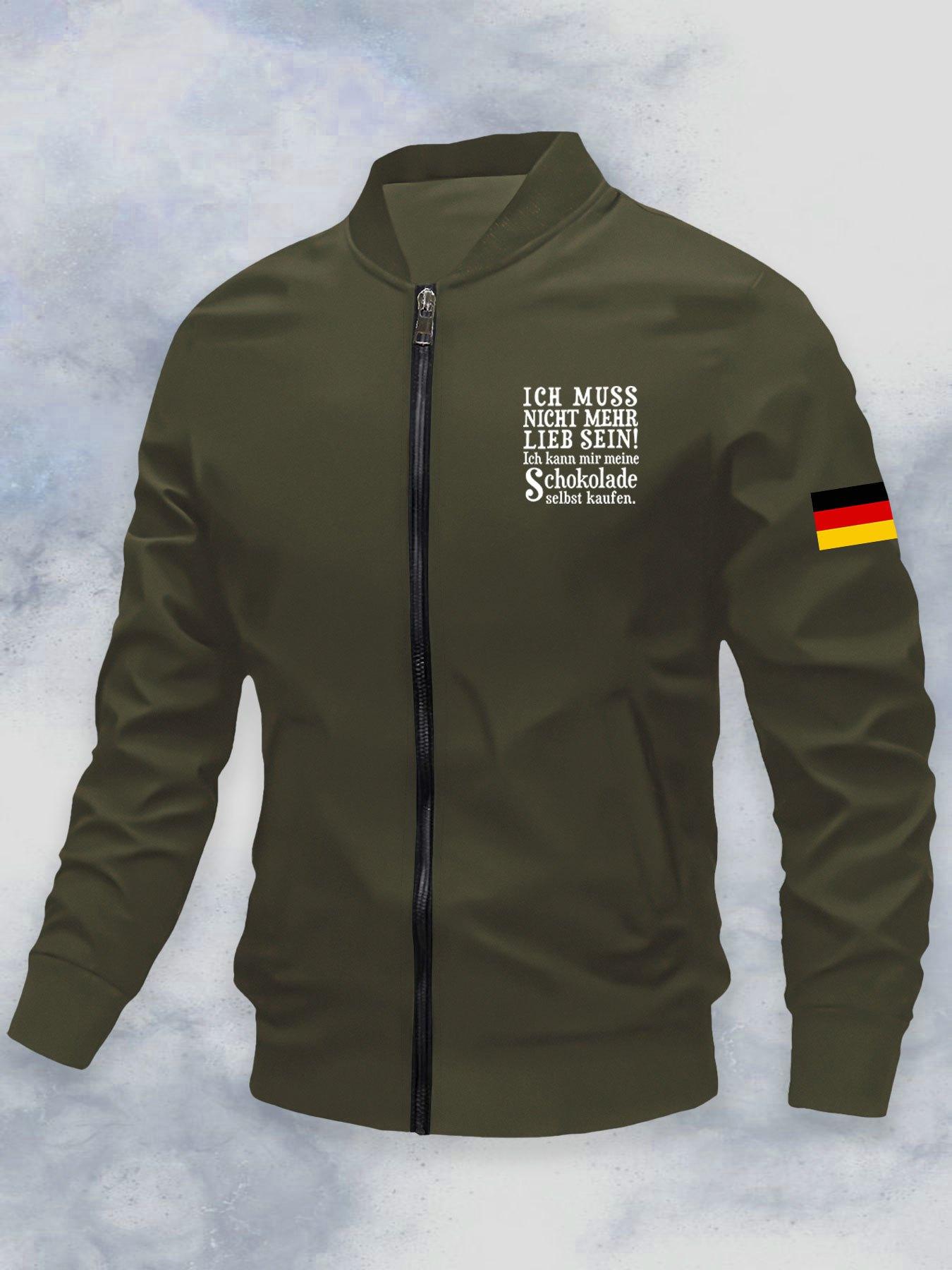 Men's Germany Flag Pattern Jacket, Zipper Baseball Coat, Collared Jacket, Polyester, Casual & Formal Wear, Durable Fabric, Comfort Fit