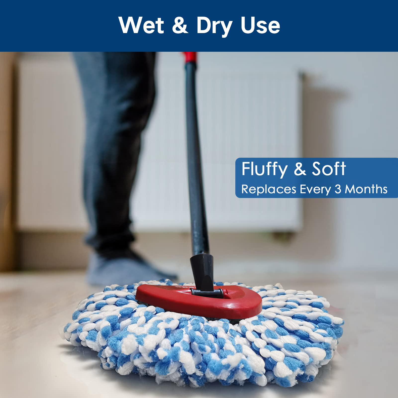 Mop Replace Heads Compatible for O-Cedar/Vileda, Spin Mop Refill Head Replacement for RinseClean 2-Tank System - Fluffy Microfiber, Machine Washable and Easy to Replace, Replacement Mop Pads Mop Replace Heads Compatible for O-Cedar/Vileda, Spin Mop Refill Head Replacement for RinseClean 2-Tank System - Fluffy Microfiber, Machine Washable and Easy to Replace, Replacement Mop Pads