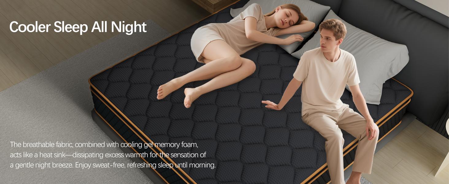 Queen Size Mattress Full Size Medium Firm Hybrid for Couples Motion Isolation Cool Comfort Zero Disturbance 800 Pocket Coils Gel Foam Top Individually Wrapped Coils for a Romantic Night’s Sleep