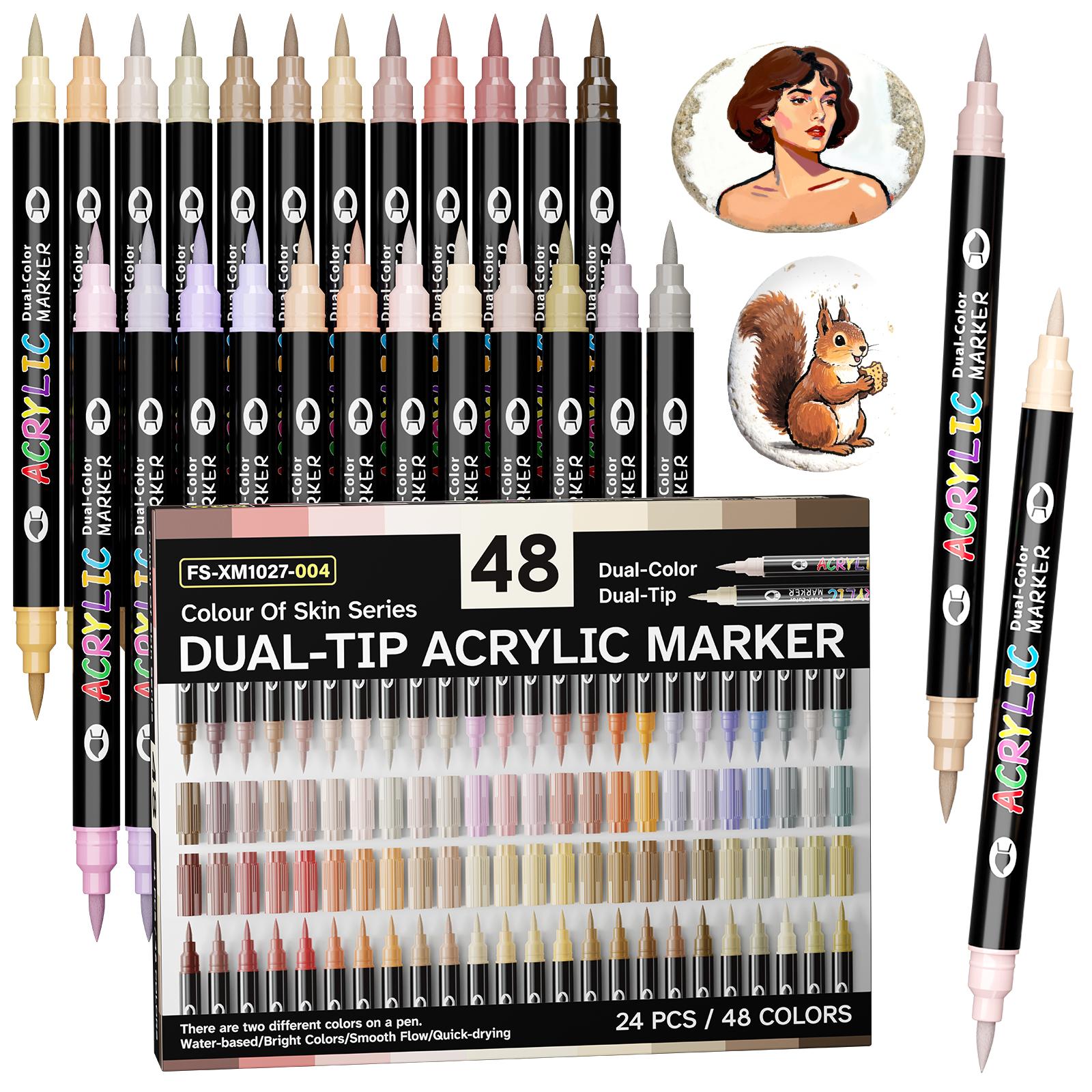 Acrylic Paint Markers, Dual tips Dual Color 24/48/72/144/240 Colors,Acrylic Paint Pens for Rock Painting, Canvas, Wood, Glass, Ceramic, Fabric, Plastic, Egg & Scrapbook, Art Supplies, Art Materials. Soft Brush Tips Paint Pens and Paint Markers Acrylic Paint Markers, Dual tips Dual Color 24/48/72/144/240 Colors,Acrylic Paint Pens for Rock Painting, Canvas, Wood, Glass, Ceramic, Fabric, Plastic, Egg & Scrapbook, Art Supplies, Art Materials. Soft Brush Tips Paint Pens and Paint Markers